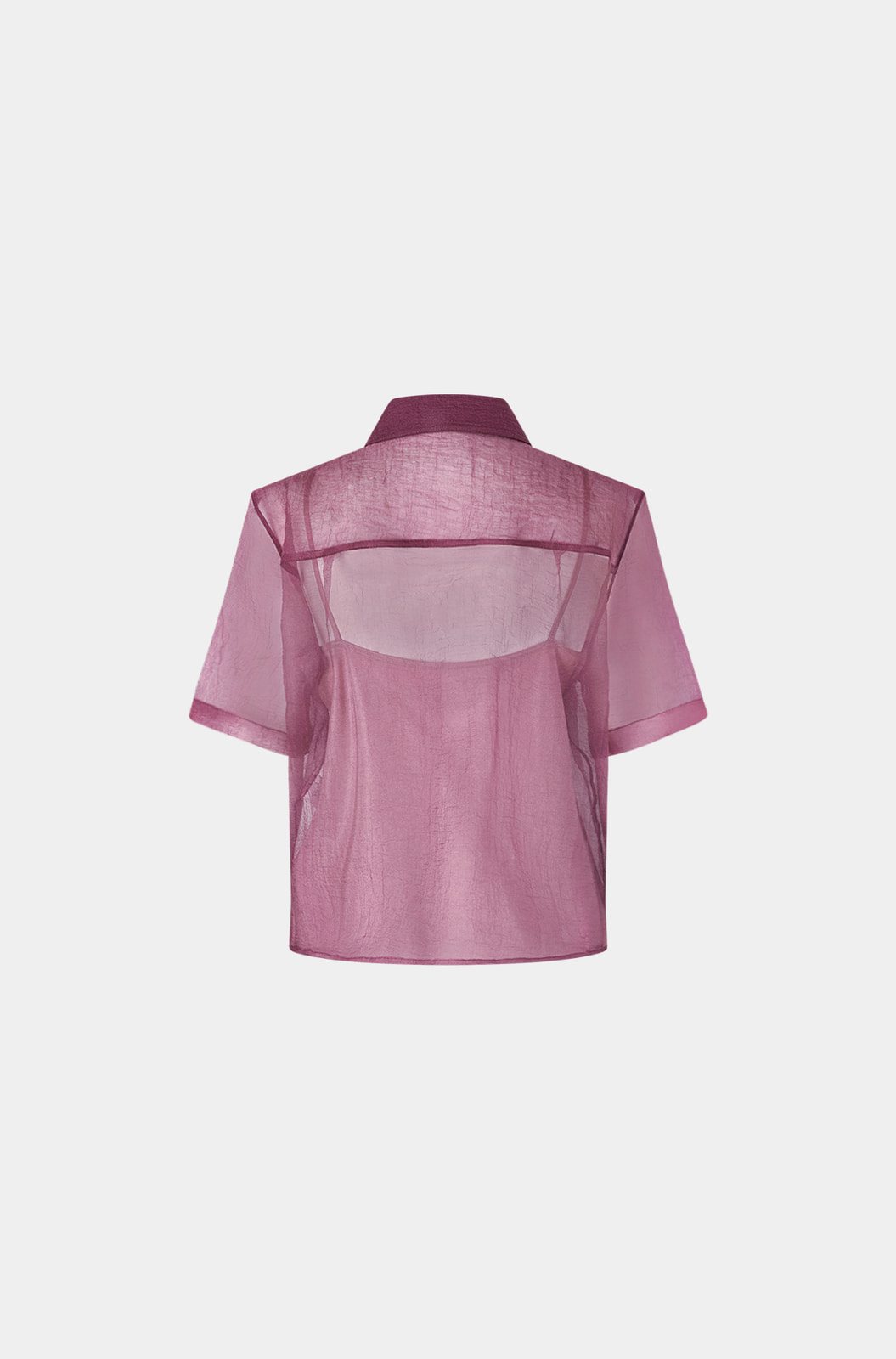오간자 플랩 포켓 셔츠 - 오키드 핑크